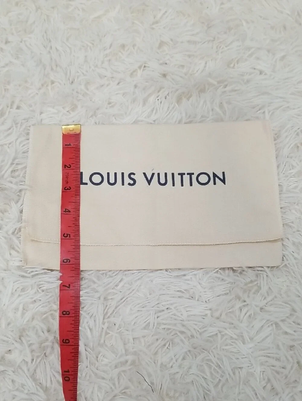 Louis Vuitton Cream Dust Pouch with Navy Logo